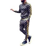 Mens Hip Hop Tracksuit 2 Piece Casual Pants Jacket Sweatsuit Sweatshirt Activewear Set (Yellow,XL=US M)