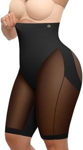 SHAPELLX Seamless Body Shaper Tummy Control Butt Lifting Shapewear Shorts High Waisted Trainer (Black Medium