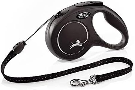 Flexi Classic Cord Retractable Dog Lead Black Medium 5 Metres