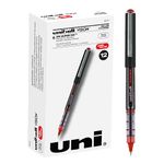 uni-ball VISION Rollerball, Stick Roller Ball Pen Micro-0.5mm, 12 Pack, Red Ink (60117)