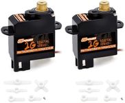 DSPOWER 2PCS 2G Micro Servo,Digital Servo Mini Servo,Metal Gear Coreless Motor for Airplanes Fixed-Wing Helicopter Boat Plane Robot Model Toy Aircraft (JR2.54)