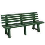 CASARIA® Orchidea Garden Bench | 3 Seater | Durable Plastic Outdoor Furniture | Perfect for Garden Patio Deck or Balcony | Weather-Resistant | 145 cm | Green