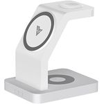 Vaku Luxos® Trinity 3in1 23W Magnetic MagSafe Wireless Charger for iPhone 16/16 Plus/16 Pro/16 Pro Max, iPhone 15/15 Plus/15 Pro/15 Pro Max, iPhone 14/13/12 Series Fast Charger- White