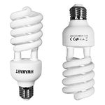 2x 45w E27 5500k Light Bulbs Daylight White Photo Photography for Video Photo Studio Shooting Softbox Home Lighting