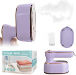 WuayMiy Iron Steamer for Clothes Travel Garment Steamer 1000W 5S Fast Heat-up Mini Steamers Portable Handheld Iron 180° Foldable Small Iron for Travel Dry Wet Purple