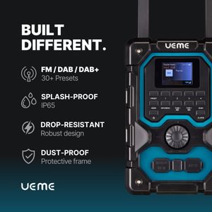 UEME 16W Cordless Site Radio – Portable Bluetooth, Blue