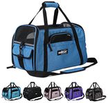 EliteField Soft Sided Pet Carrier (3 Year Warranty, Airline Approved), Multiple Sizes and Colors Available (Large: 19" L x 10" W x 13" H, Sapphire Blue)