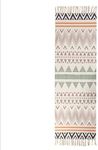 Icole Cotton Area Rug Vintage, Hand Woven Print Tassels Throw Rugs Carpet Door Mat,Indoor White Area Rugs for Living Room, Bathroom, Bedroom