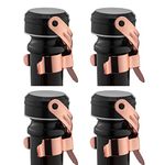 WOTOR Champagne&Wine Stopper Stainless Steel with Food Grade Silicone, Leak-Proof and Bubble Retaining Saver Keeps Wine&Champagne Fresh，Suitable for All Standard Size Wine&Sparkling (4 Pack Rosegold)