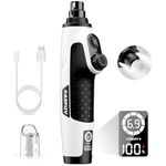 Casfuy Smart 6-Speed Dog Nail Grinder - 50% More Power Pet Nail Grinder with 2 LED Lights Quiet Rechargeable Electric Dog Nail Trimmers File Toenail Grinder for Large Medium Small Dogs & Cats(White)