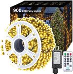 Jzhi 295FT 900 LED Christmas Lights Outdoor Indoor, LED Warm White String Lights with 8 Modes Remote, Timer & Memory Function Tree Lights Twinkle Lights Plug in for Garden Party Holiday Decor