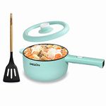 Dezin Electric Cooker, 2L Non-Stick Sauté Pan, Rapid Noodles Mini Pot for Steak, Egg, Fried Rice, Ramen, Oatmeal, Soup with Power Adjustment, College Dorm Room Essential(Egg Rack Included)