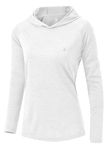 JHMORP Women's Hiking Shirts Hoodie Lightweight UPF 50+ Sun Protection Long Sleeve Tops Outdoor Pullover (White,CA L)