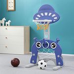 Kids Basketball HoopToddler Sports Activity Center Adjustable Height(83cm-122cm), Soccer Ring Toss Golf Sports for Children Gift Play Game Toys, Indoor & Outdoor | Boys & Girls