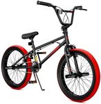 KORIMEFA 20 inch Freestyle BMX Bike, Trick Bicycle for Boys Girls Ages 8-12 with 4 Pegs and Guro