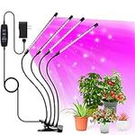 Grow Light Plant Light for Indoor Plants, 4-Head 50W 84 LEDs Red&Blue&Full Spectrum Plant lamp, 360°Adjustable Gooseneck Auto ON/Off 3/9/12 H Timer 3 Switch Modes, 10 Dimmable Levels