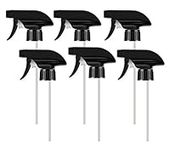 6PCS Black Heavy Duty Plastic 28/410 Sprayer Tops Replacement Standard Mist Spray Trigger Nozzles Stream Head for 8oz/16oz Glass or Plastic Bottles Home Garden Watering Supply