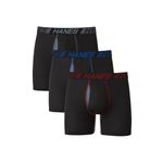 Hanes Total Support Pouch Men's Pack, Anti-Chafing, Moisture-Wicking Underwear with Cooling (Trunks Available), Boxer Brief-Black, XX-Large