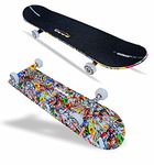 Jaspo Destructor Kick Flip Fiber Skateboards 31"X8" Inches, Suitable For Age Group Above 8 Years (31"X8", Kick Flip, Fiber Composite, Black & White)