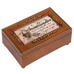 Cottage Garden Granddaughter Key Woodgrain Embossed Petite Rose Music Box Plays You Light Up My Life