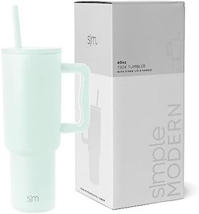 Simple Modern 40 oz Trek Tumbler with Handle and Straw | Insulated Stainless Steel Water Bottle Iced Coffee Cup Travel Mug | Gifts for Women | 40 oz | Retro Mint