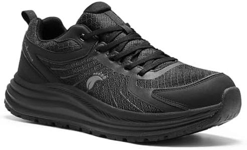 Women's Orthopedic Wide Toe Box Trail Sneakers: Orthotic Plantar Fasciitis Diabetic Arch Support Arthritis Foot Pain Relief Walking Shoes, Comfy Outdoor Standing Waterproof Running Shoes Black Size 10