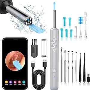 Ear Wax Removal with Camera, Earwax Remover Tool, 1080P FHD Wireless Ear Otoscope with 6 LED Lights, 5 Ear Spoon & 7 Traditional Tools Ear Wax Removal Kit for iPhone, iPad & Android Smart Phones (Black)