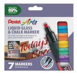 Pentel SMW26/7 Wet Erase Chalk Marker Medium Tip - Assorted Colours, Pack of 7