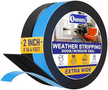 Weather Stripping 16.4FT(L) x 2in(W) Door Draft Stopper Silicone Seal Strip for House and Glass Shower, Door Sweep for Collision and Gaps of Doors and Windows, Weatherproof Soundproof (Black)