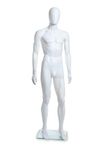 PL 2 in 1 Full Body and Headless Adult Male Abstract Plastic Mannequin, Blowing White (PL-M6)