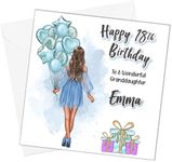 Personalised Girls Birthday Card for Teenage Granddaughter Daughter Sister Niece Goddaughter Girls 11th 12th 13th 14th 15th 16th 17th 18th 19th 20th 21st