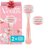 Gillette Venus ComfortGlide White Tea Women's Razor - 1 Handle + 2 Refills