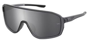 Under Armour Men's Gameday/G Shield Sunglasses, Matte Transparent Gray, 99mm, 1mm