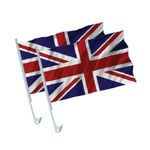 PMS TWIN PACK UNION JACK 15" X10" CAR FLAGS IN PBAG HEADER C