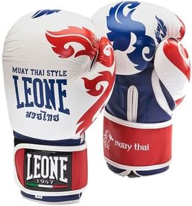 LEONE 1947 Muay Thai Guantoni Boxe, Unisex – Adulto, Bianco, 12 Oz