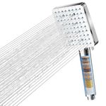 Cobbe Hard Water Filter Shower Head, High Pressure Shower Head with 20 Stage Filter, 6 Spray Modes Square Powerful Showerhead for Residual Chlorine Remove, Chrome