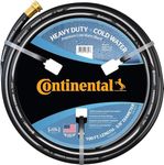 Continental Premium Garden, Black Heavy Duty Cold Water Garden Hose, 5/8" ID x 100' Length, MXF GHT