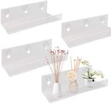 HNBun 4Pcs Acrylic Window Shelf for Plants 12 Inches, Suction Cup Shelf for Plants Window, Acrylic Window Sill Extender with Removable Suction Cup for Herb Pots, Indoor Plants, Micro Greens