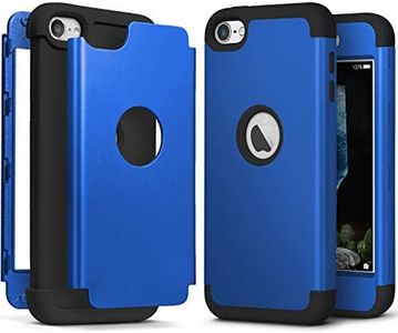 iPod Touch 7th Generation Case with 2 Screen Protector, IDweel Heavy Duty High Impact Shockproof Case Cover Protective Case for iPod Touch 5/6/7th Generation, Bright Blue+Black