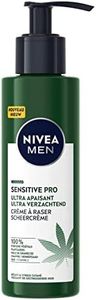 NIVEA MEN Crème à raser ultra apaisante Sensitive Pro (1 x 200 ml), Crème de rasage à l’Huile de Chanvre Bio et Vitamine E, Soin homme pour toutes peaux même sensibles