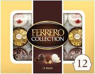 Ferrero Collection, 12 Count, Premium Gourmet Assorted Hazelnut Milk Chocolate, Dark Chocolate and Coconut, 4.6 oz