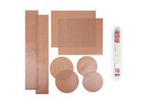 Bake-O-Glide Essential Baking Set - 4X Pre-Cut Circles, 2X Cake Tin Wall Liners, 2X Flat Baking Sheets, Brown