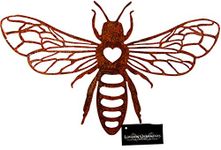 London Ornaments Bee Wall Art for Garden with Rusty Finish