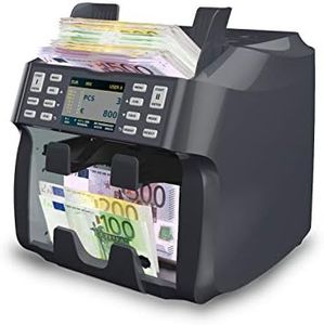 Detectalia V800 Banknotenzähler und Sortiergerät EUR, GBP, USD, CHF, MAD, Integrierter Thermodrucker, Entlader, Orient, erkennt Seriennummern - geldzählmaschine scheine mit geldscheinprüfer