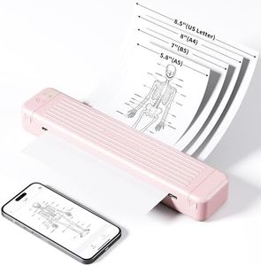 Itari P831 Portable Printers Wireless for Travel, Inkless Printer, 300DPI for 8.5x11 US Letter Copy Paper, Bluetooth Printer Compatible with Mobile & Laptop for Travel, Office, Light Pink