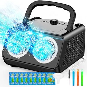 SHCKE Automatic Bubble Machine Upgrade Bubble Blower with 2 Fans, 20000+ Bubbles Per Minute Bubbles for Kids Portable Bubble Maker Operated by Plugin or Batteries for Indoor Outdoor Birthday Party