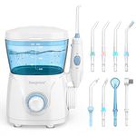 Sawgmore Water Flosser Oral Irrigator, 600ml Large Capacity, 10 Adjustable Pressures, Electric Flosser for Teeth/Braces, 8 Home Nozzles Professional Flosser Oral Irrigator