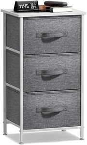 Sorbus Nightstand with 3 Drawers - Bedside Furniture & Night Stand End Table Dresser with Steel Frame, Wood Top, Easy Pull Fabric Bins for Home, Bedroom Accessories, Office & Dorm