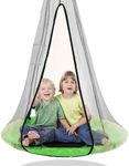 40IN Tree Swing Saucer Swing-600Lb Weight Capacity with Hanging Straps Tree Swings for Kids Outdoor Swing for Kids Swing (Green)