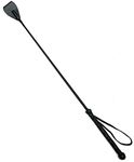 PETS TRIANGLE Genuine Leather Braided Stick for Dog Walking and Dog Training (Black, 27 INCH)